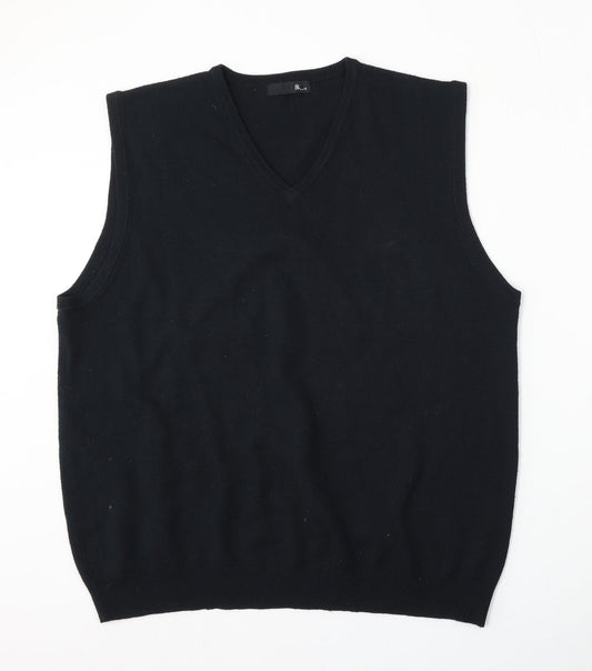 BHS Mens Blue V-Neck  Acrylic Vest Jumper Size L