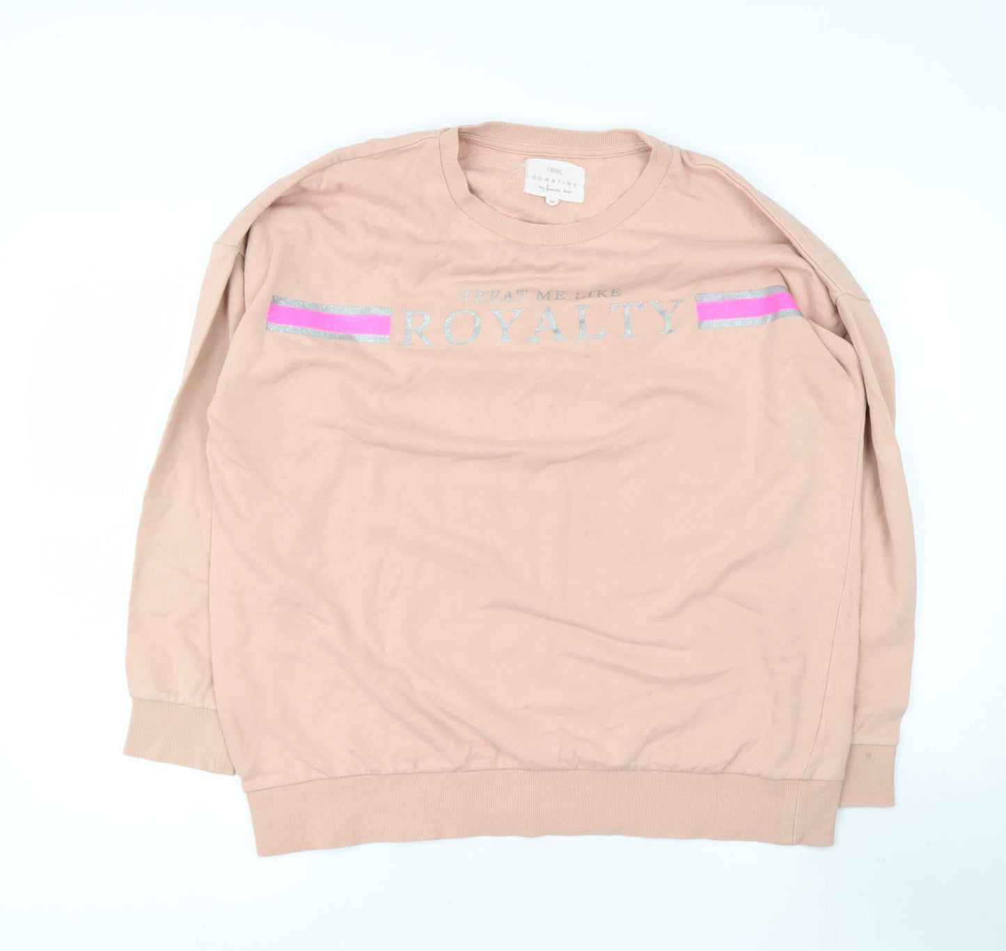 NEXT Womens Pink  Cotton Pullover Sweatshirt Size M