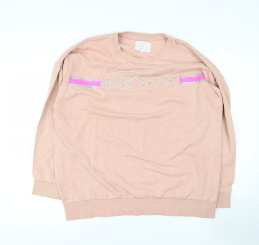 NEXT Womens Pink  Cotton Pullover Sweatshirt Size M