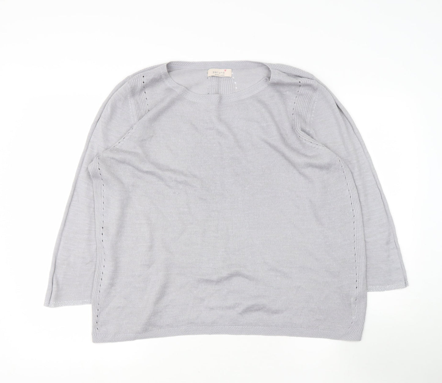 Marks and Spencer Womens Grey Round Neck  Acrylic Pullover Jumper Size 16