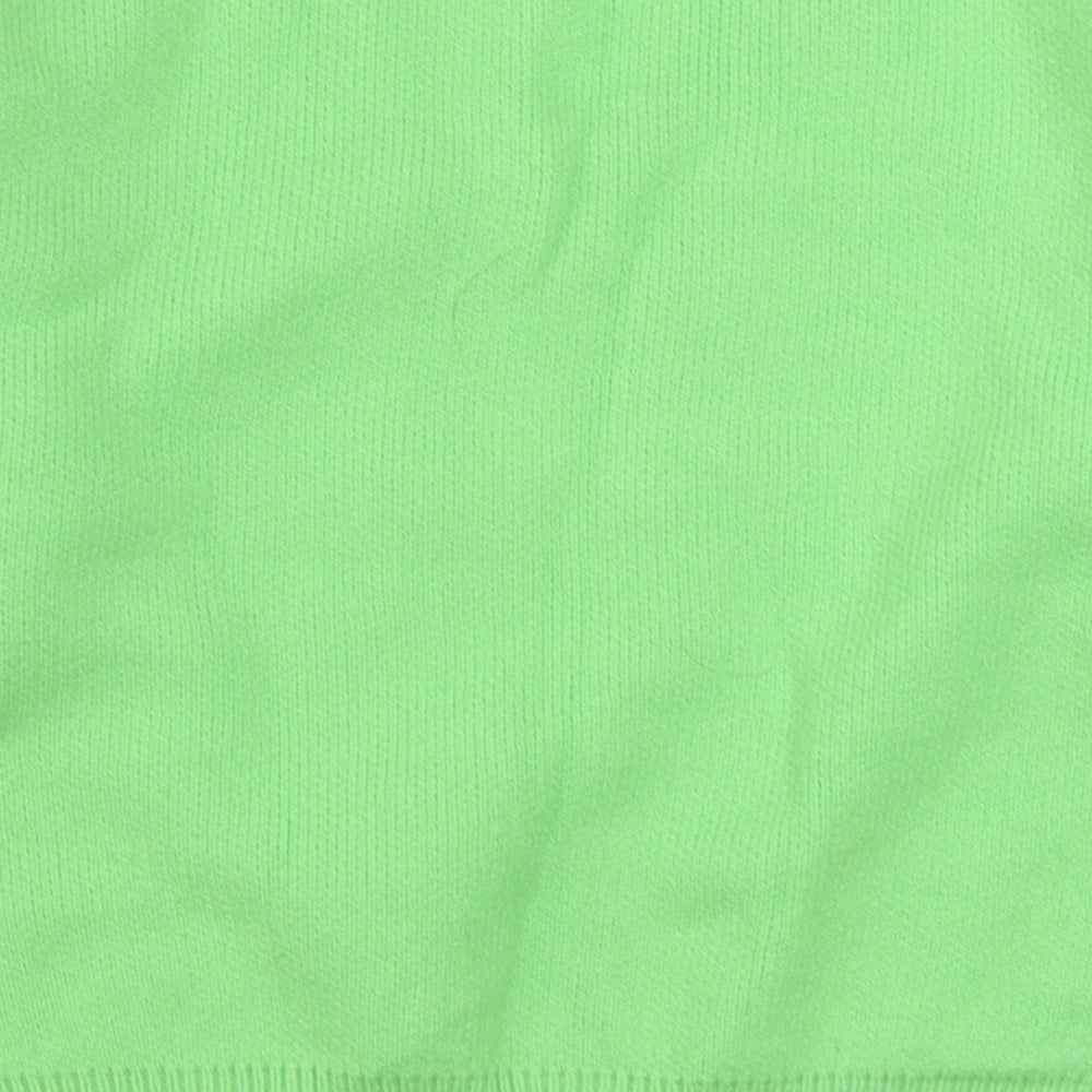 Preworn Mens Green V-Neck  Polyester Pullover Jumper Size S