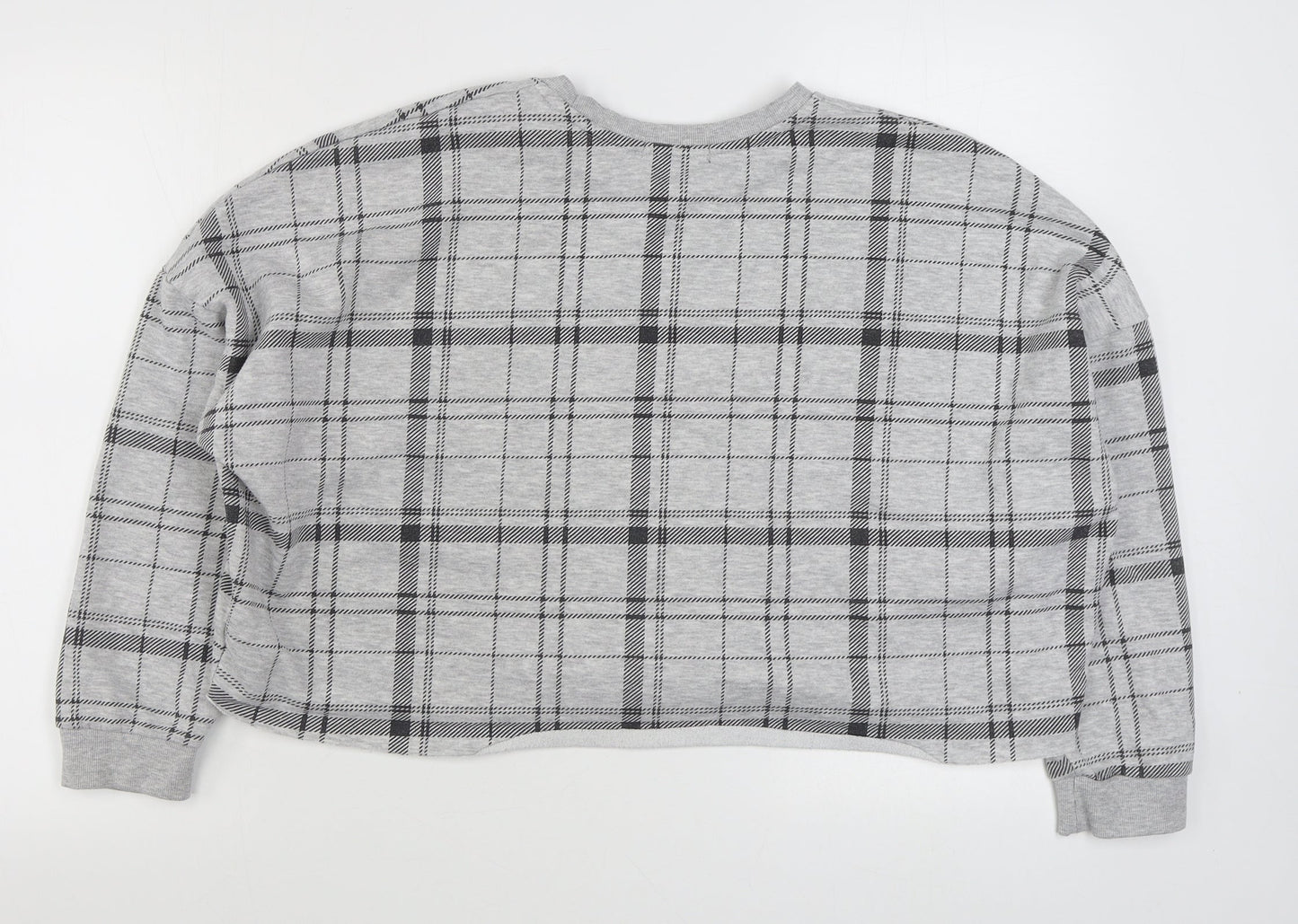 Primark Womens Grey Plaid Cotton Pullover Sweatshirt Size M  Pullover