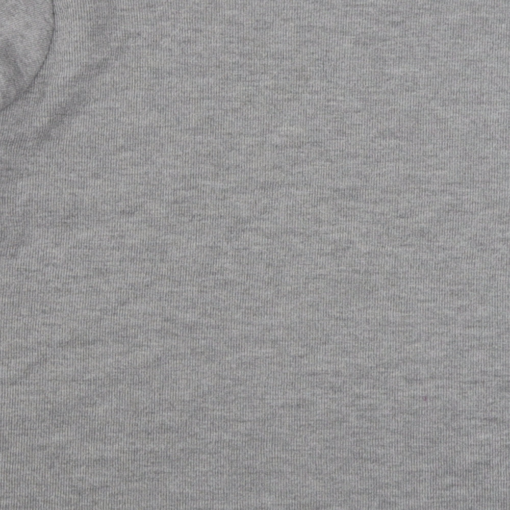 Zara Womens Grey Boat Neck  Cotton Pullover Jumper Size M