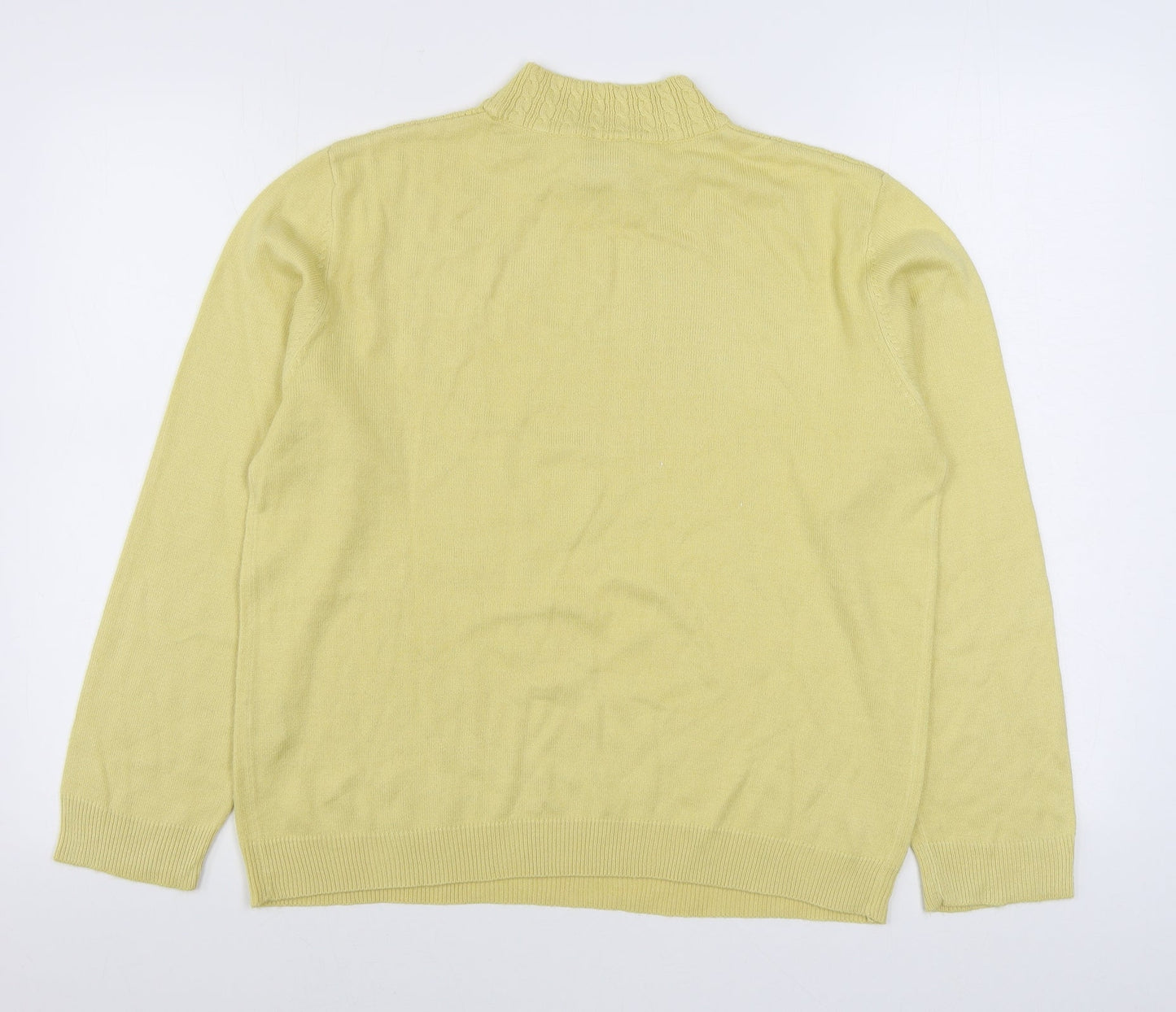 Preworn Womens Yellow Round Neck  Acrylic Pullover Jumper Size 14