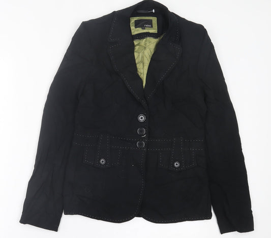 NEXT Womens Black   Jacket Blazer Size 8  Button