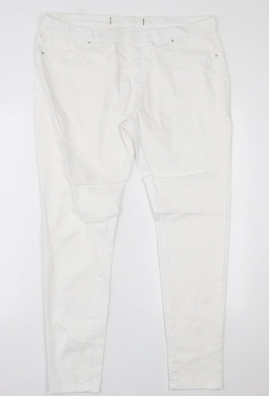 Preworn Womens White  Cotton Jegging Trousers Size 38 in L30 in Regular