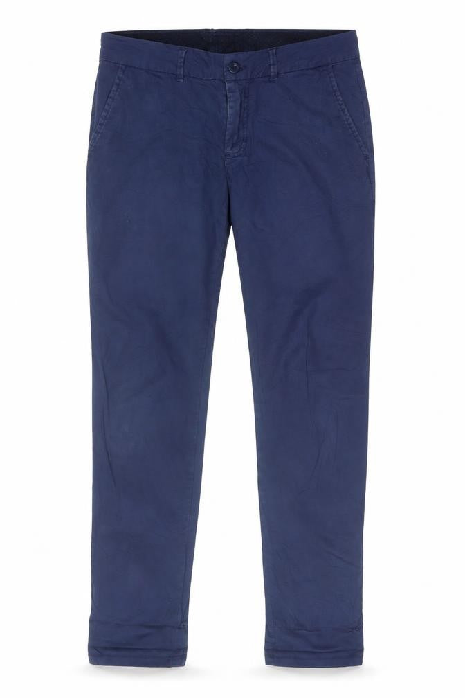 Manguun Womens Blue  Cotton Trousers  Size 8 L31 in Regular Button