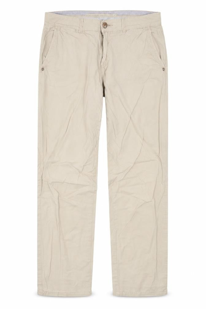 Indigo Womens Beige  Cotton Trousers  Size 30 in L29 in Regular Button