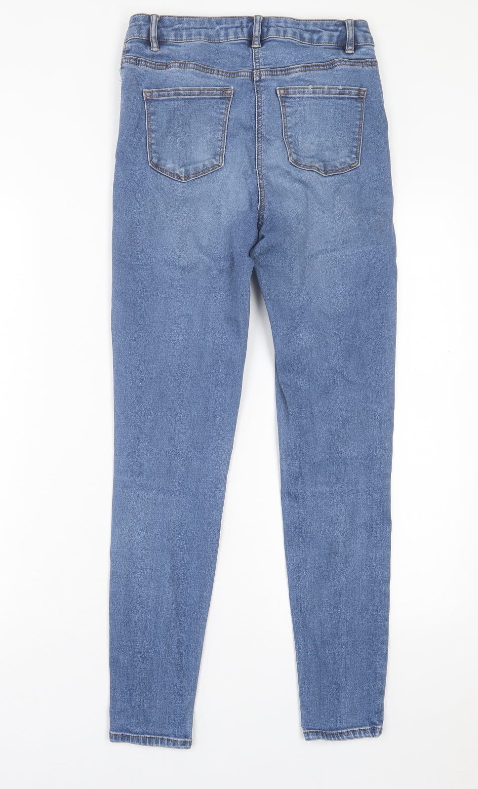 Papaya Womens Black  Cotton Skinny Jeans Size 10 L29 in Regular Button
