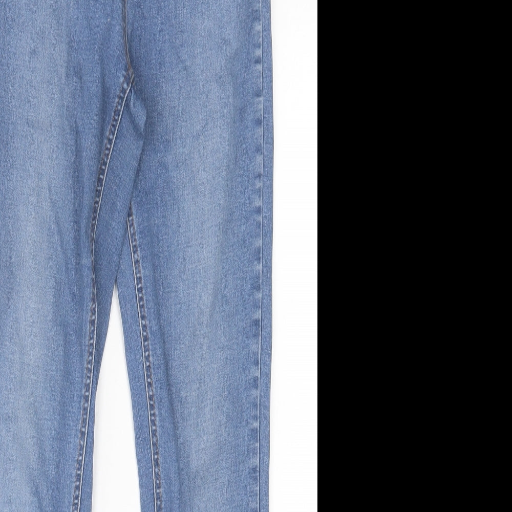 Papaya Womens Black  Cotton Skinny Jeans Size 10 L29 in Regular Button
