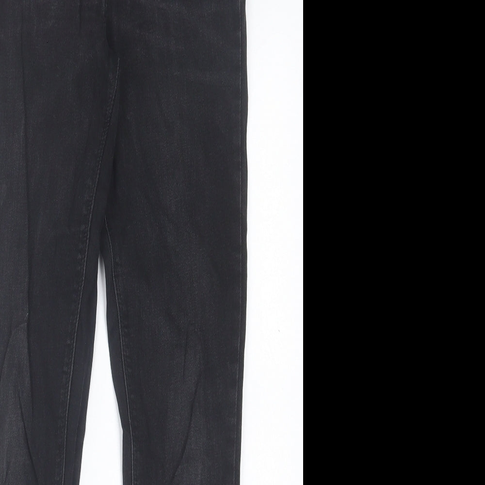 Denim & Co. Womens Black  Cotton Skinny Jeans Size 10 L27 in Regular Button