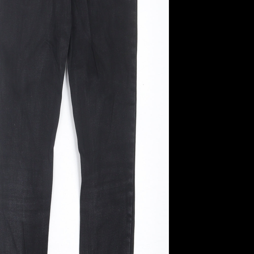 Denim & Co. Womens Black  Cotton Skinny Jeans Size 10 L27 in Regular Button