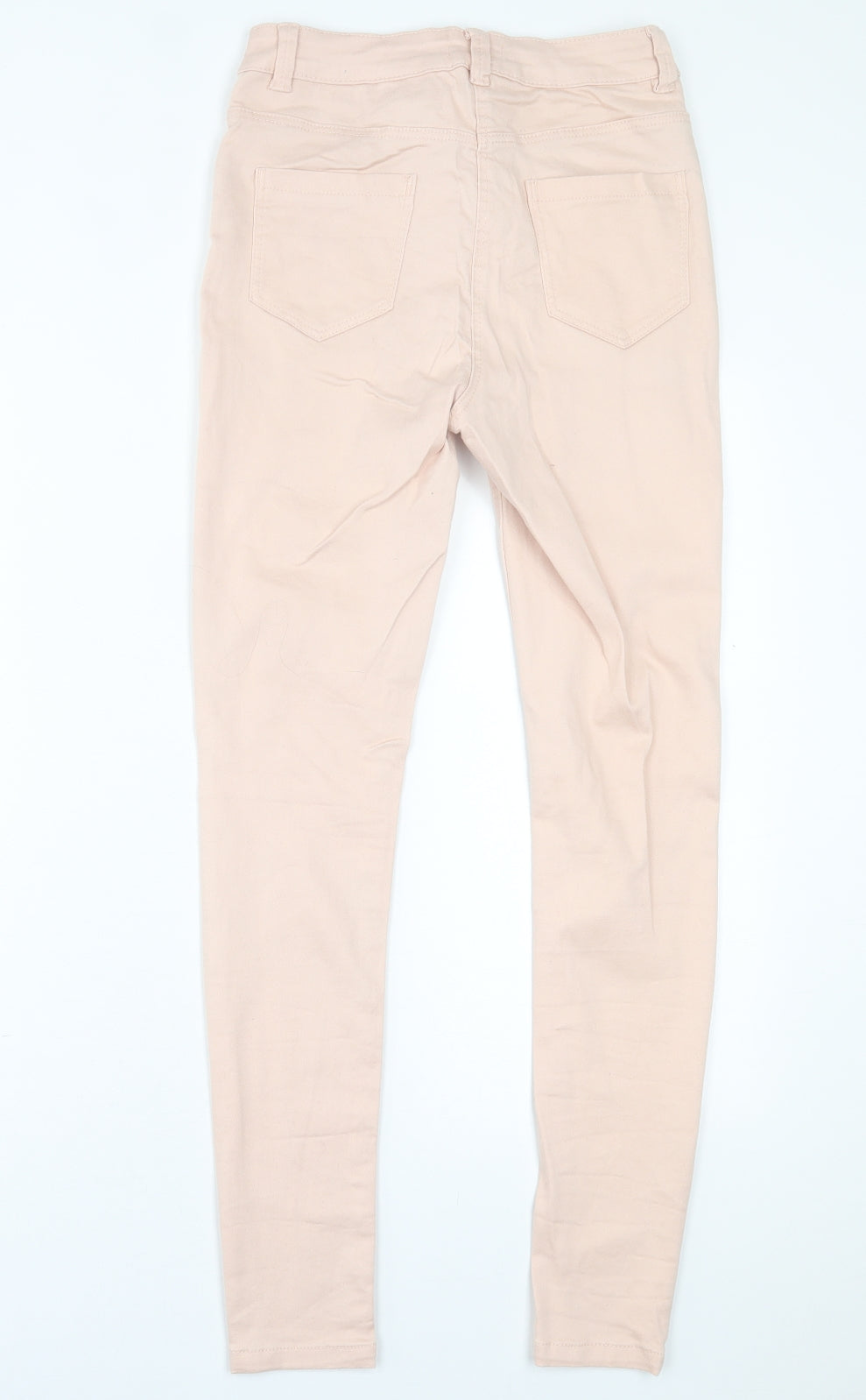 M&Co Womens Pink  Cotton Skinny Jeans Size 8 L29 in Regular Button