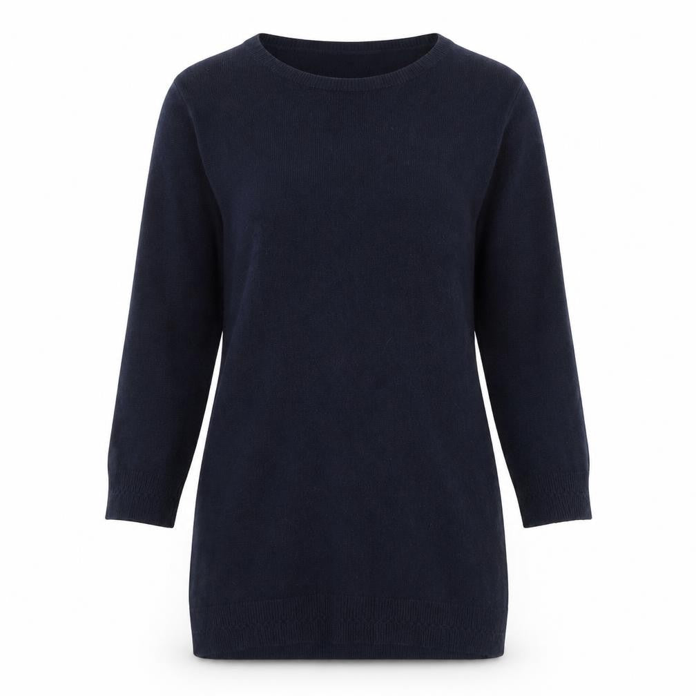 Womens UK L Regular Lakeland Blue Pullover Tight-Knit