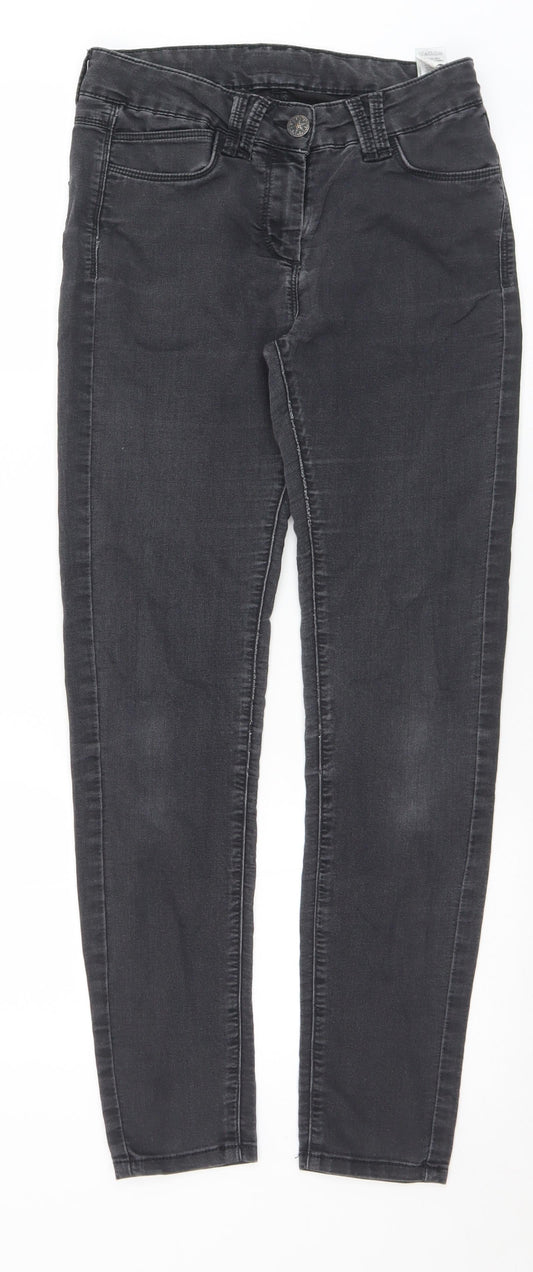 Marks and Spencer Womens Black  Cotton Skinny Jeans Size 8 L29 in Slim Button