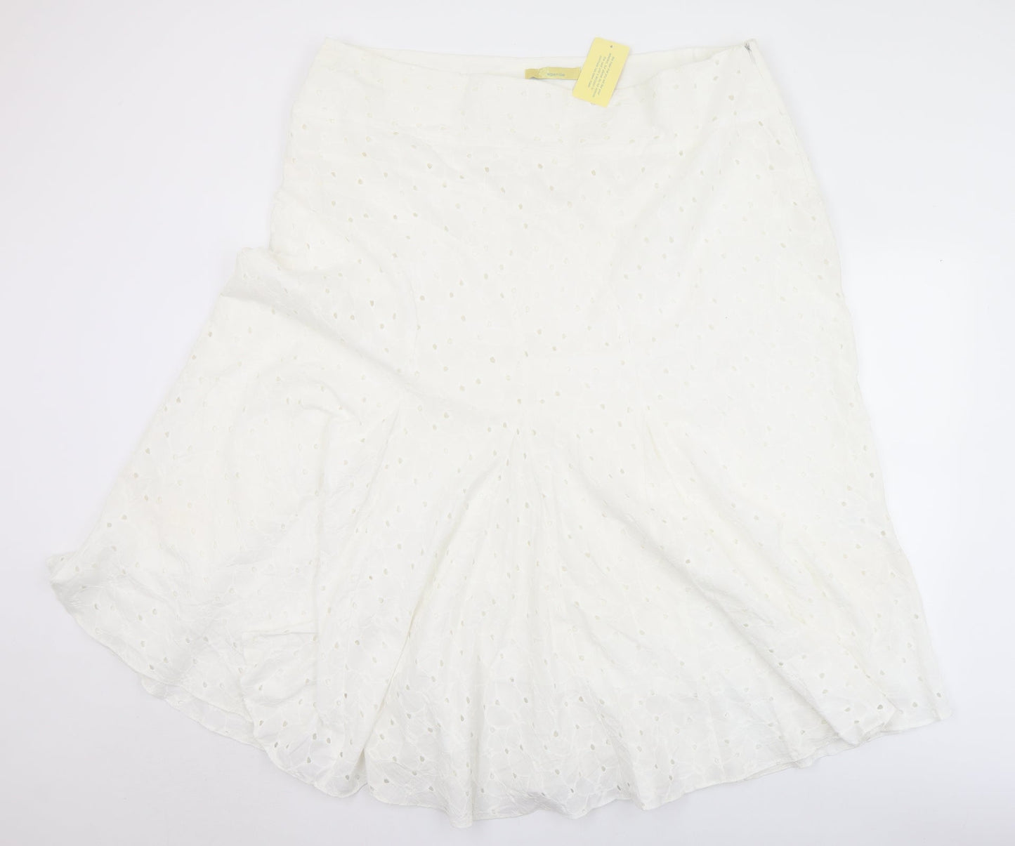 Agenda Womens White  Polyester Flare Skirt Size 44   Zip