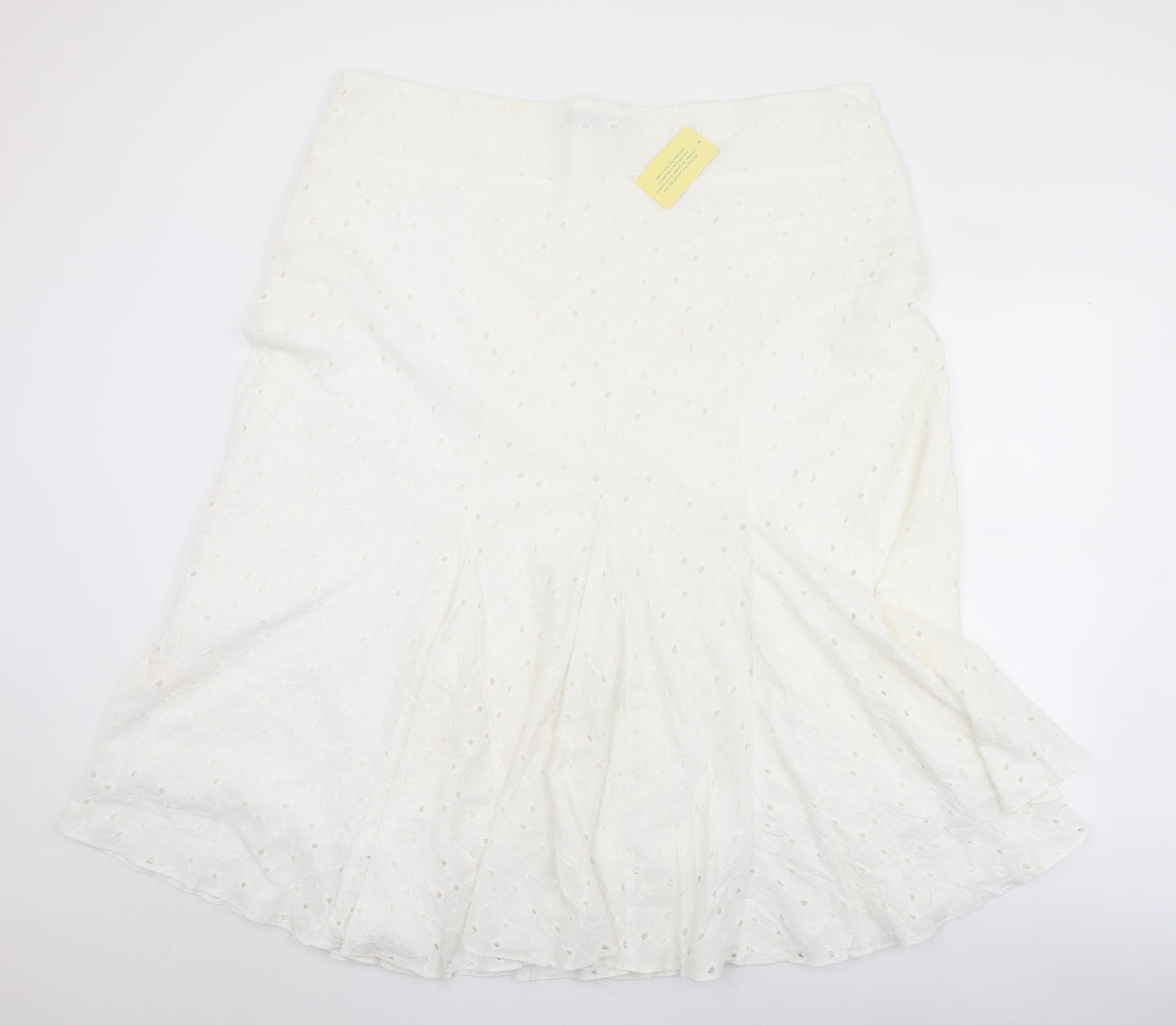 Agenda Womens White  Polyester Flare Skirt Size 44   Zip