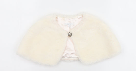 Debenhams Girls White   Gilet Jacket One Size   Button - Medium