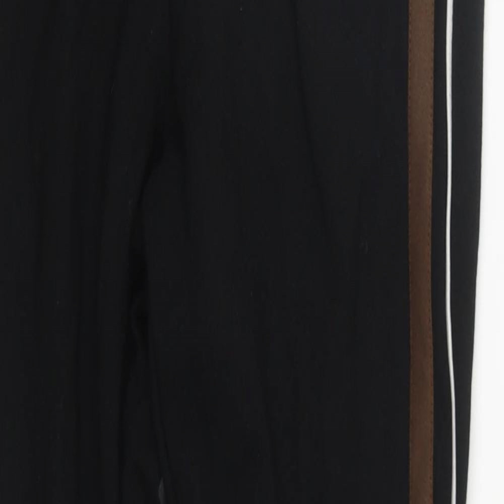 Marks and Spencer Womens Black Striped Viscose Jogger Leggings Size 8 L25 in
