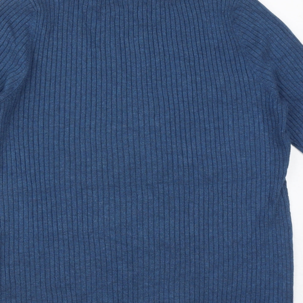 Marks and Spencer Womens Blue Round Neck  Viscose Pullover Jumper Size 16