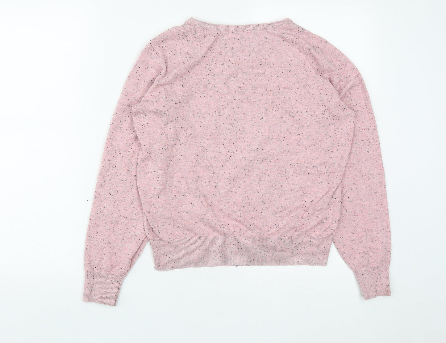 H&M Womens Pink Round Neck  Acrylic Pullover Jumper Size M