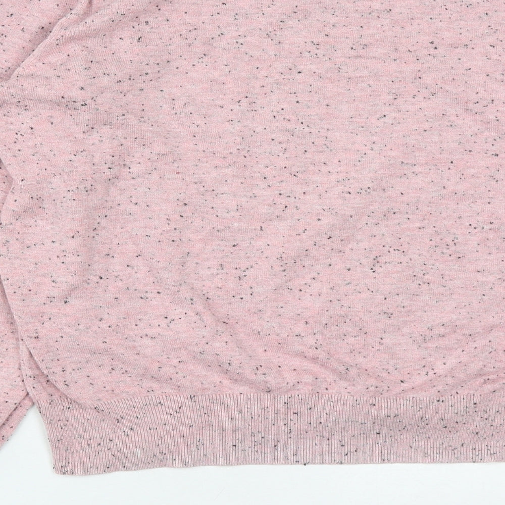 H&M Womens Pink Round Neck  Acrylic Pullover Jumper Size M