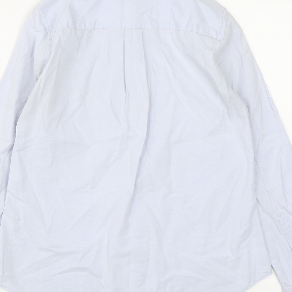 Gap Mens Blue  Polyester  Button-Up Size S Collared Button