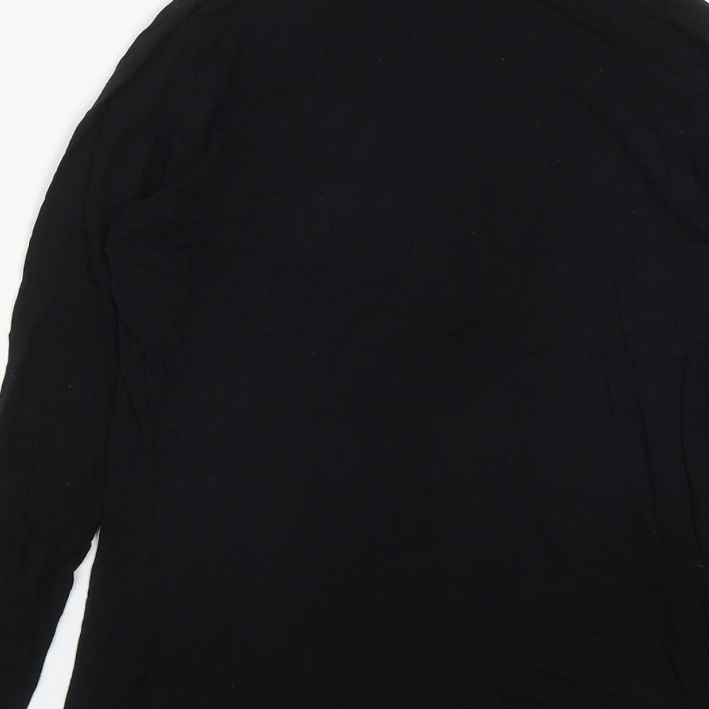 Warehouse Womens Black  Viscose Basic T-Shirt Size 10 High Neck