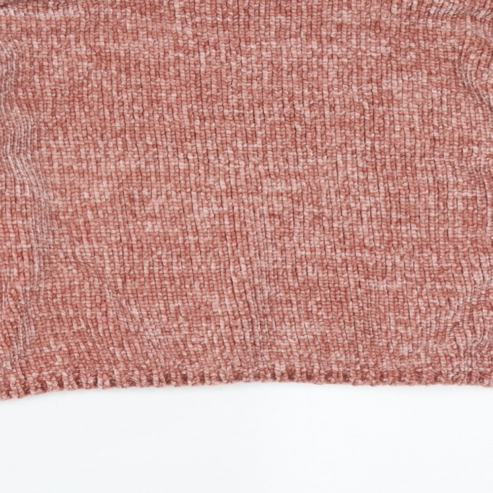 Stradivarius Womens Pink Round Neck  Polyester Pullover Jumper Size S