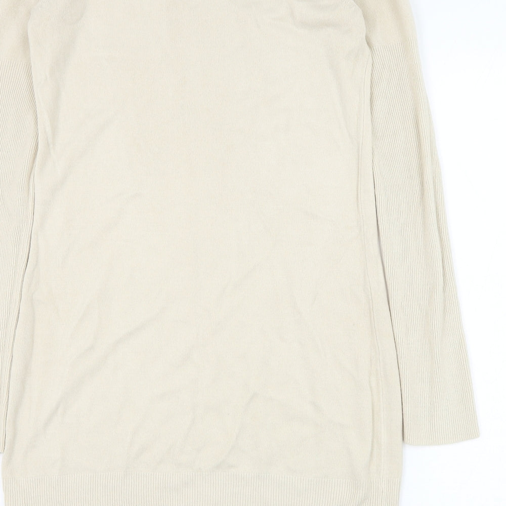 Dorothy Perkins Womens Beige Round Neck  Polyester Pullover Jumper Size 10