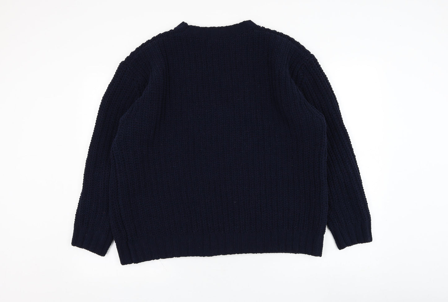 Debenhams Womens Blue Round Neck  Polyester Pullover Jumper Size M