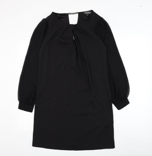 Dorothy Perkins Womens Black  Polyester Shift  Size 12  Round Neck Pullover