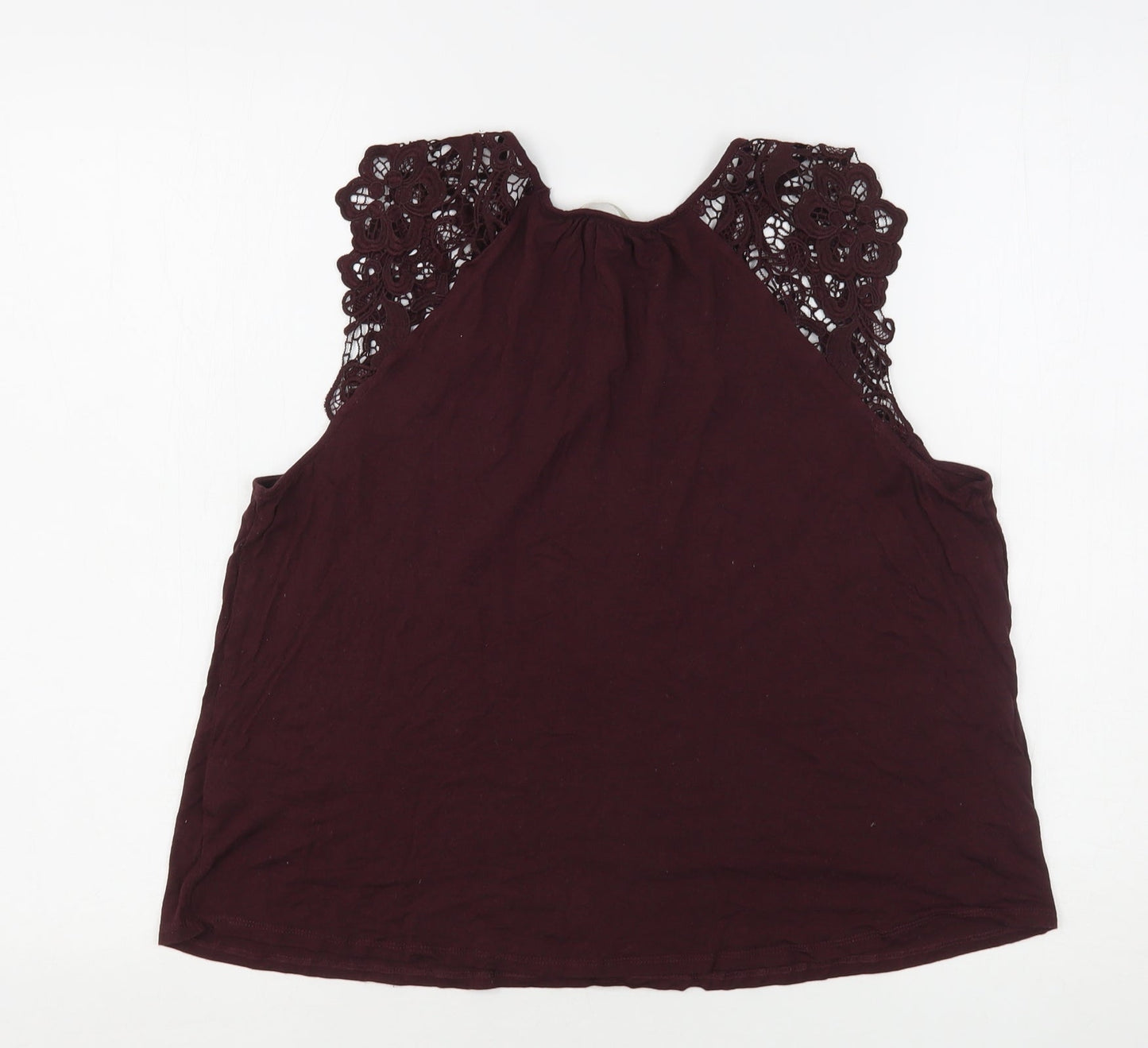 H&M Womens Purple  Polyester Basic Tank Size M Round Neck