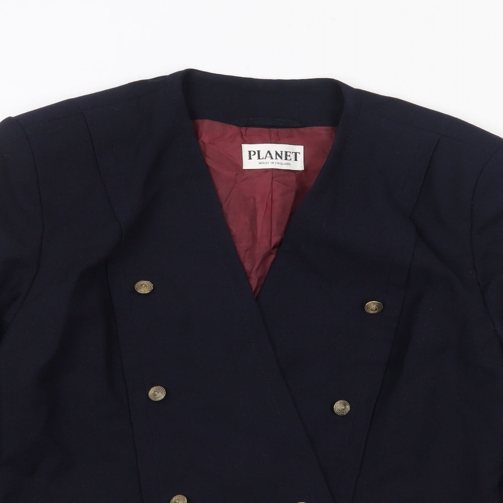 Planet Womens Blue   Jacket Blazer Size S  Button
