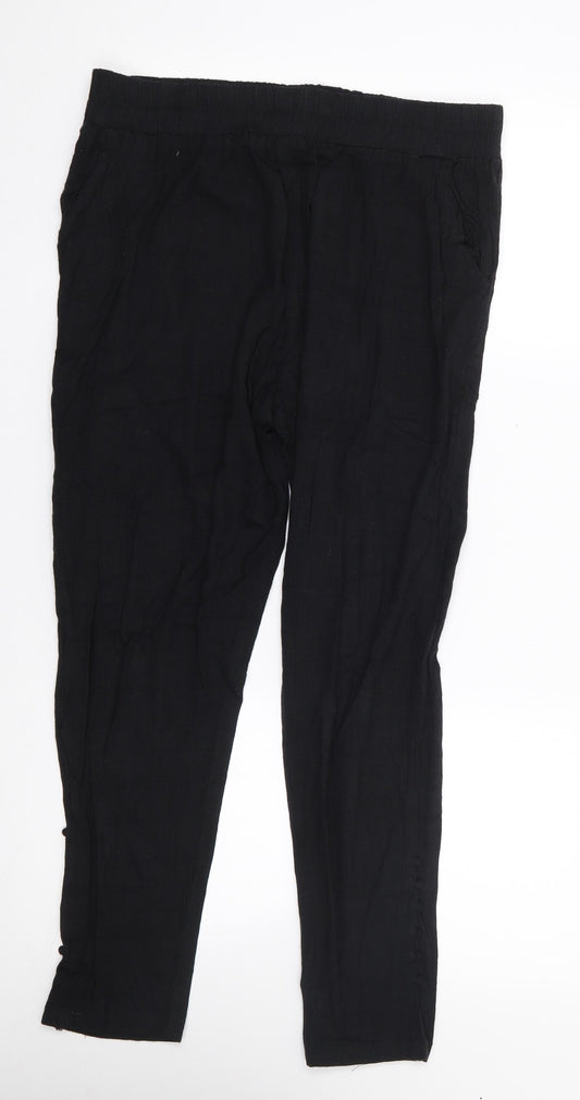 Preworn Womens Black  Polyester Trousers  Size XL L25 in Regular