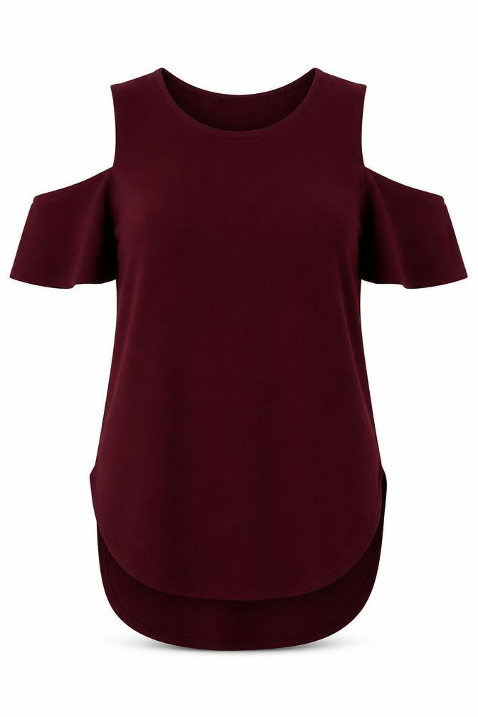AX Womens Red  Polyester Basic T-Shirt Size 10 Round Neck