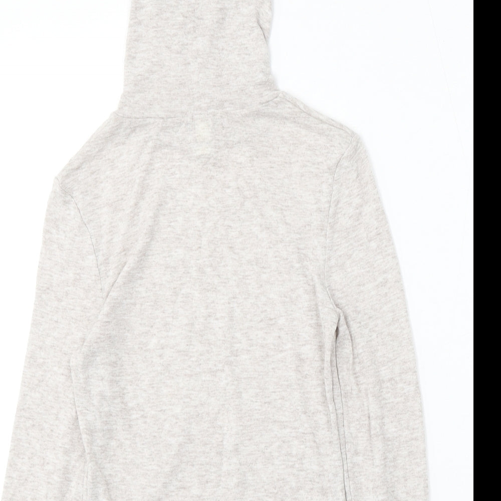 River Island Womens Beige Mock Neck  Viscose Pullover Jumper Size 6