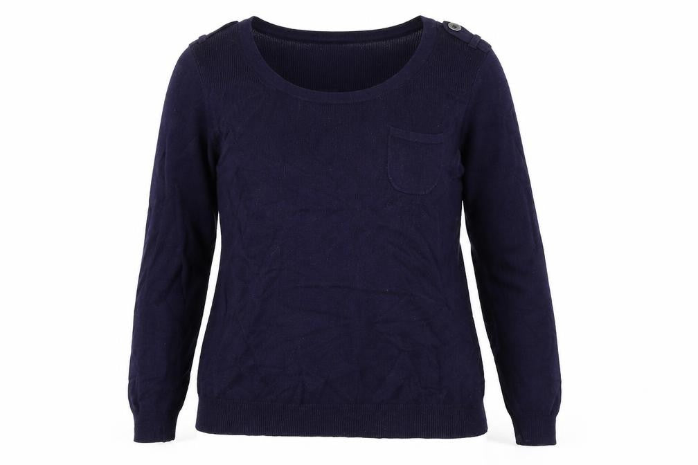 Marks and Spencer Womens Blue Round Neck  Viscose Pullover Jumper Size 14