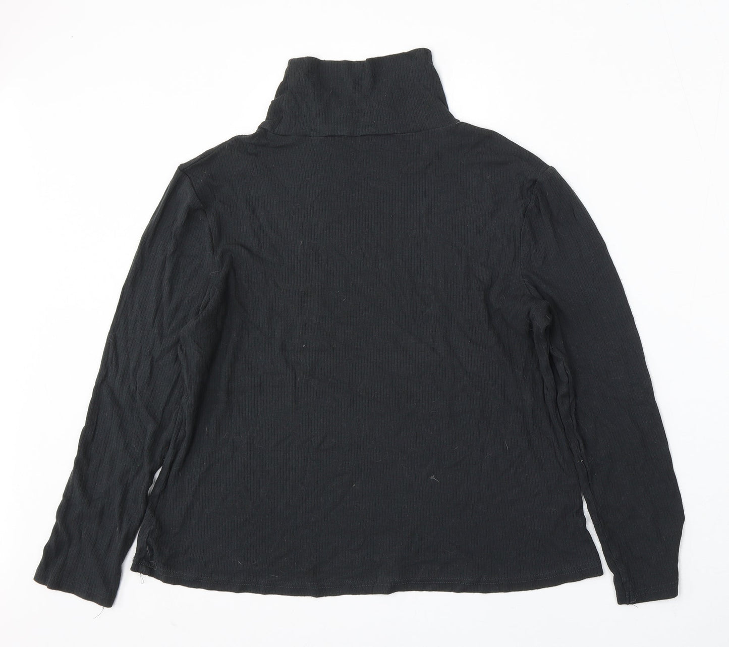 Avenue Womens Black Mock Neck  Viscose Pullover Jumper Size 16