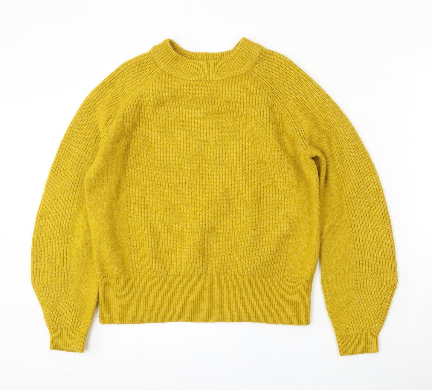 Marks and Spencer Womens Yellow Round Neck  Acrylic Pullover Jumper Size S