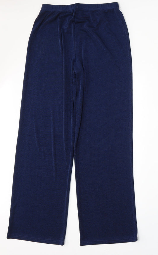 Anthology Womens Blue  Polyester Trousers  Size 12 L28 in Regular