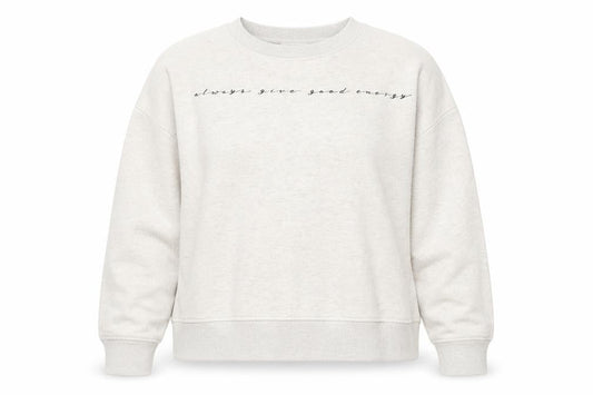 Preworn Womens Beige  Polyester Pullover Sweatshirt Size L   - Always give good energy
