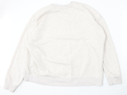 Preworn Womens Beige  Polyester Pullover Sweatshirt Size L   - Always give good energy