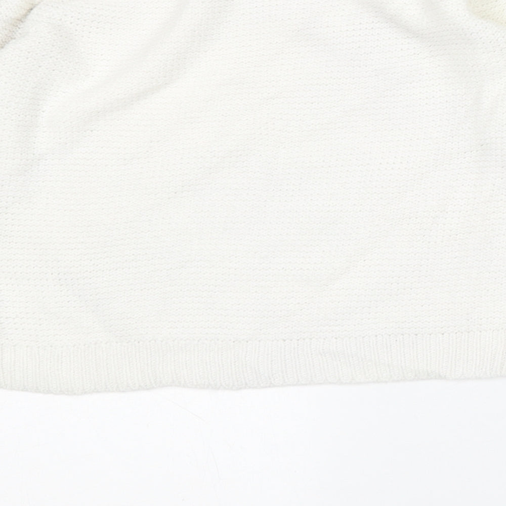Derek Heart Womens White Round Neck  Acrylic Pullover Jumper Size M