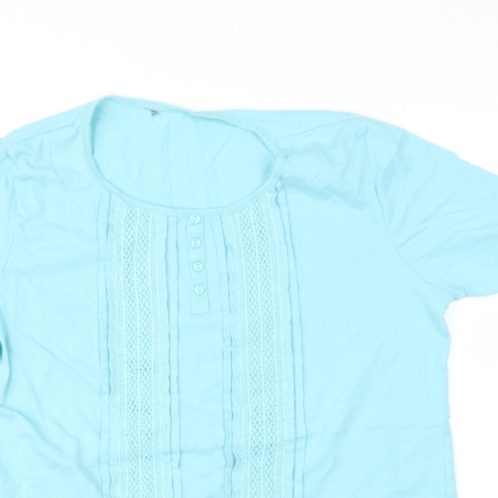 Preworn Womens Blue Round Neck  Cotton Pullover Jumper Size M