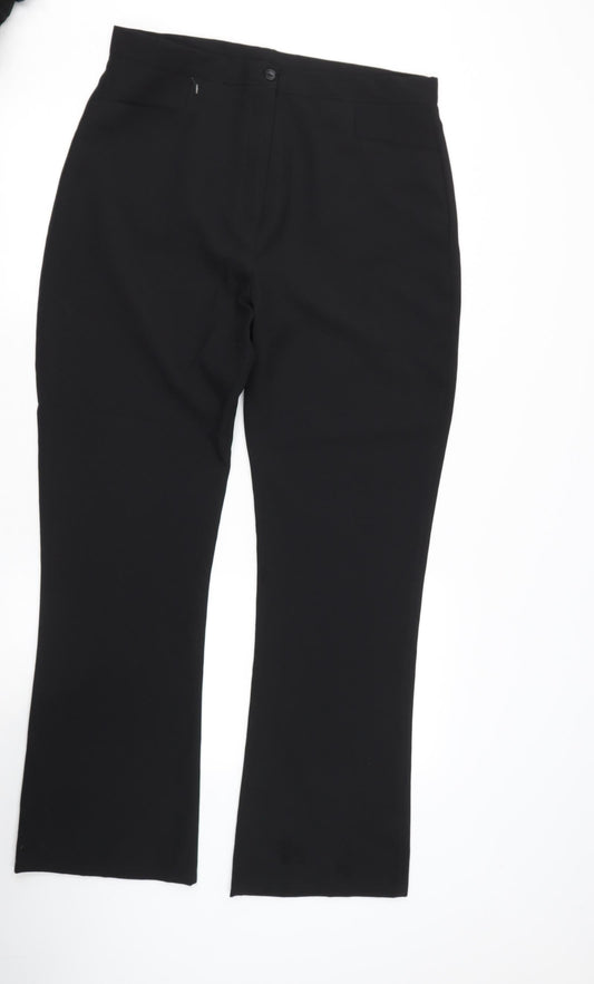 Preworn Womens Black  Polyester Dress Pants Trousers Size 32 L30 in Regular