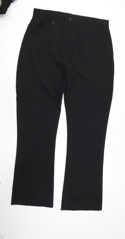 Preworn Womens Black  Polyester Dress Pants Trousers Size 32 L30 in Regular