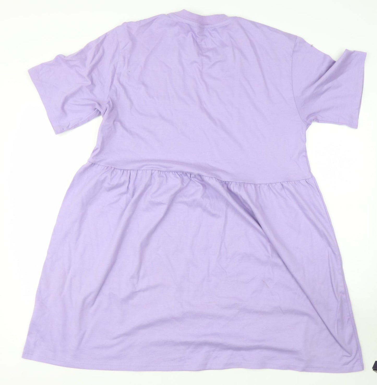 Divided Womens Pink  Cotton Basic Blouse Size S Round Neck