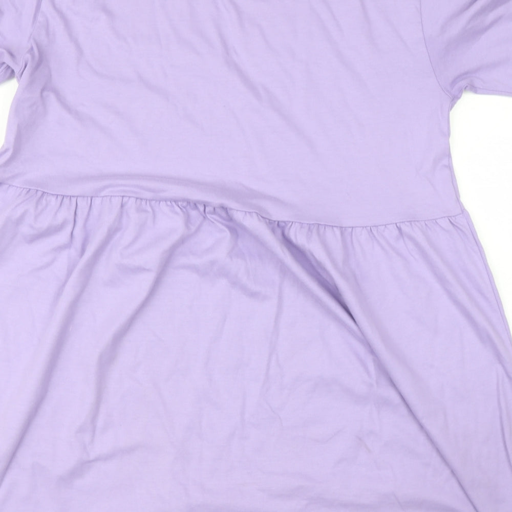 Divided Womens Pink  Cotton Basic Blouse Size S Round Neck