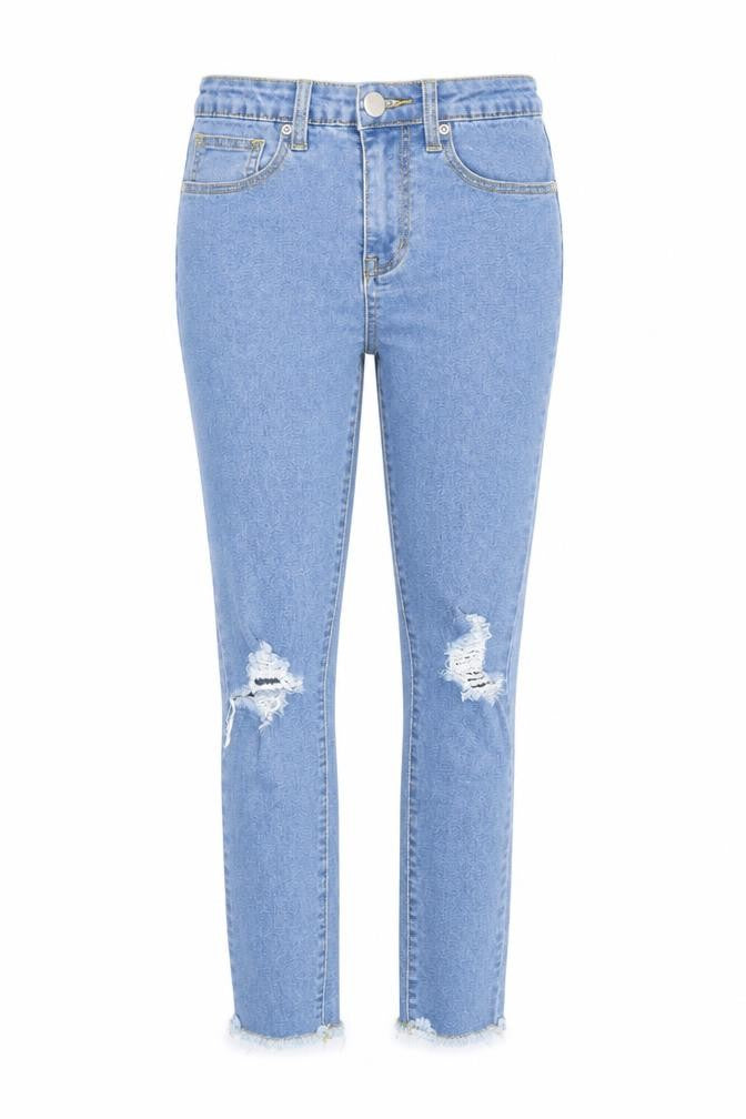 Nasty Gal Womens Blue  Cotton Skinny Jeans Size 8 L25 in Regular  - distressed